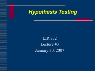 Hypothesis Testing