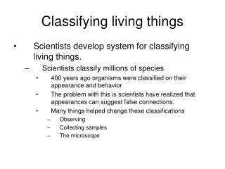 Classifying living things