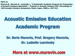Acoustic Emission Education Academic Program