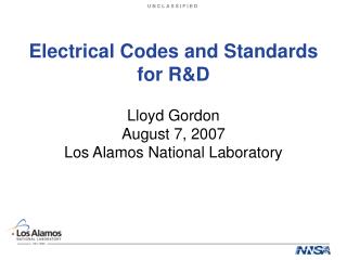 Electrical Codes and Standards for R&amp;D