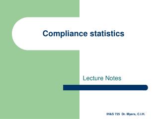 Compliance statistics