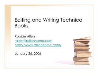 Editing and Writing Technical Books