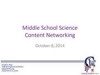 Middle School Science Content Networking