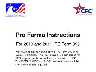 Pro Forma Instructions