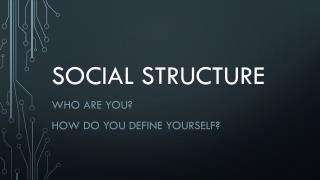 SOCIAL STRUCTURE