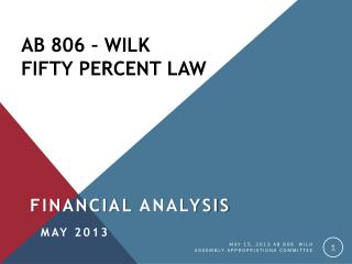 AB 806 – Wilk Fifty Percent Law