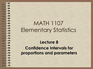 MATH 1107 Elementary Statistics