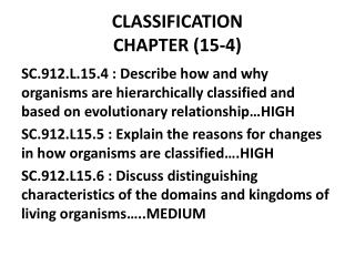CLASSIFICATION CHAPTER (15-4)