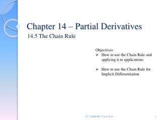 Chapter 14 – Partial Derivatives