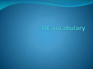 OE vocabulary