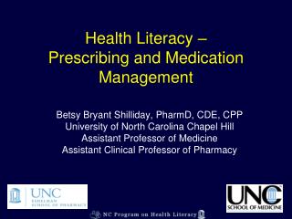Health Literacy – Prescribing and Medication Management