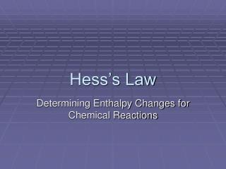 Hess’s Law