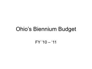 Ohio’s Biennium Budget