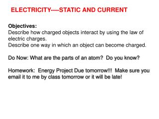 Electric Charge and Static Electricity