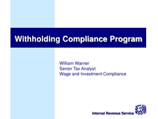 Withholding Compliance Program