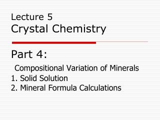 Solid Solution in Minerals