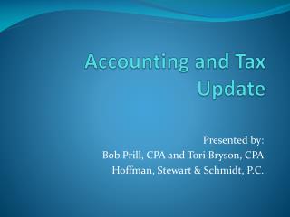 Accounting and Tax Update