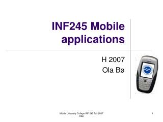 INF245 Mobile applications