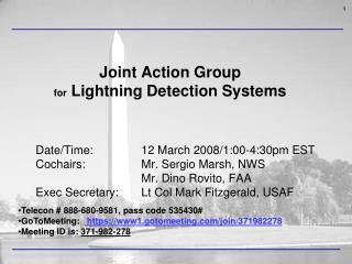 Joint Action Group for Lightning Detection Systems