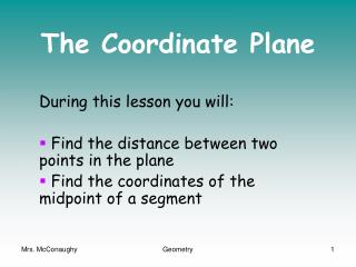 The Coordinate Plane