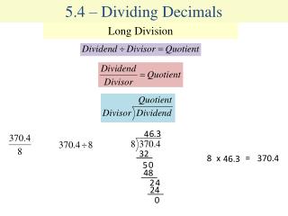 5.4 – Dividing Decimals