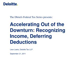 The Dbriefs Federal Tax Series presents: