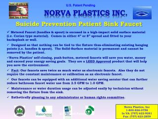 Suicide Prevention Patient Sink Faucet