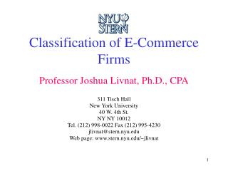 Classification of E-Commerce Firms