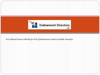 Excel-Based Contact Details for 924 of Endowment Funds: Available Instantly