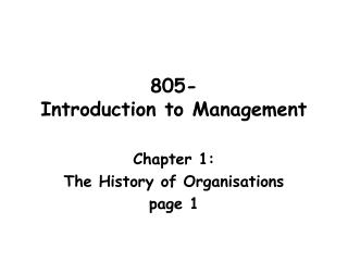 805- Introduction to Management