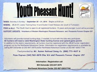 Youth Pheasant Hunt!
