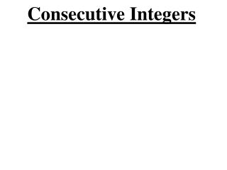 Consecutive Integers