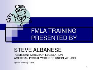 FMLA TRAINING PRESENTED BY