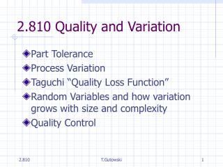 2.810 Quality and Variation