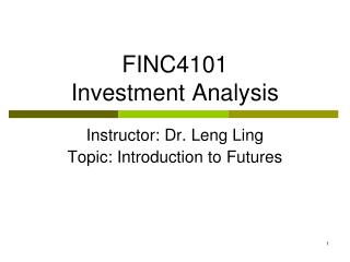 FINC4101 Investment Analysis