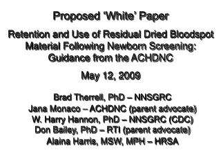 Proposed ‘White’ Paper