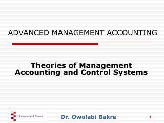 ADVANCED MANAGEMENT ACCOUNTING