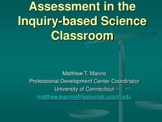 Assessment in the Inquiry-based Science Classroom