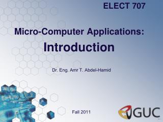 Micro-Computer Applications: Introduction