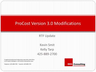 ProCost Version 3.0 Modifications