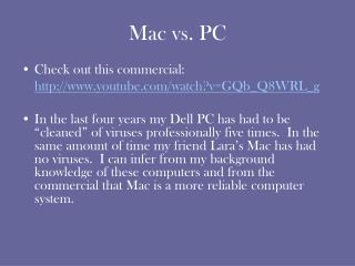 Mac vs. PC