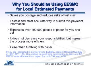 Why You Should be Using EESMC for Local Estimated Payments