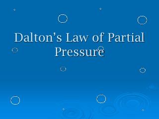 Dalton’s Law of Partial Pressure