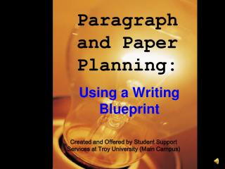 Paragraph and Paper Planning: