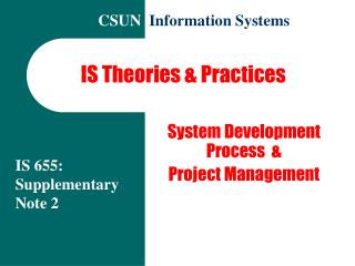 IS Theories &amp; Practices