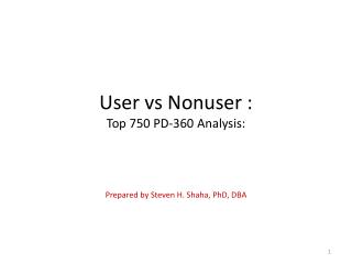 User vs Nonuser : Top 750 PD-360 Analysis :