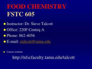 FOOD CHEMISTRY FSTC 605