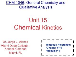 Unit 15 Chemical Kinetics