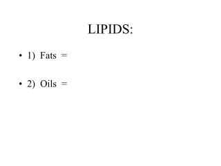 LIPIDS: