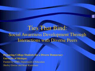 Ties That Bind: Social Awareness Development Through Interactions with Diverse Peers